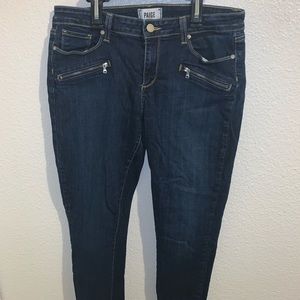 PAIGE skinny crop with zipper details